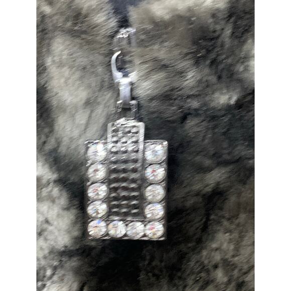 Joseph‎ Ribkoff Faux Fur Teddy Swirl Full Zip Jacket with Rhinestone zipper sz 8 - Picture 4 of 8